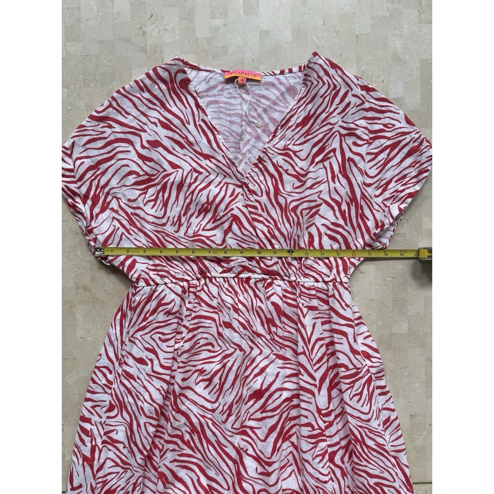 Villagalo 100% Linen Zebra Red Maxi Dress Lined Spanish EU40 (US6)‎ NWOT $248 - Picture 9 of 12